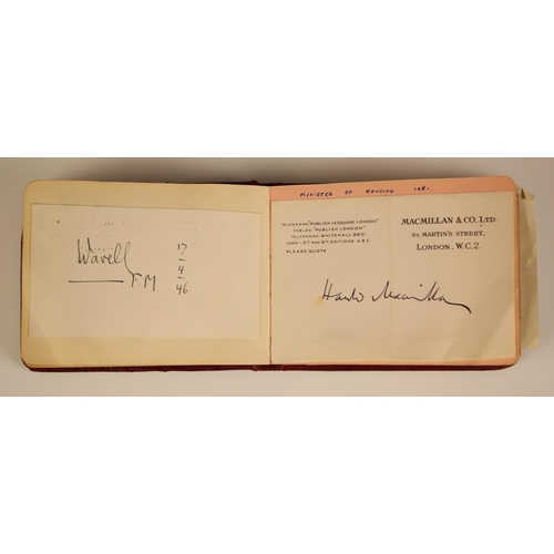 371 - A collection of mainly political autographs, mid 20th century, to include Anthony Eden (two examples... 