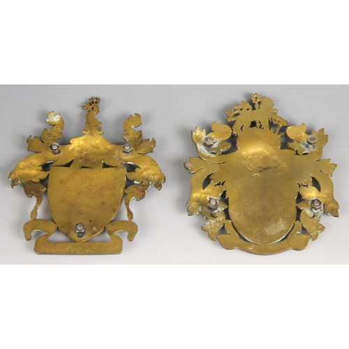 377 - Two enamel on gilt metal town coats of arms, one representing Birkenhead, the other representing Wal... 