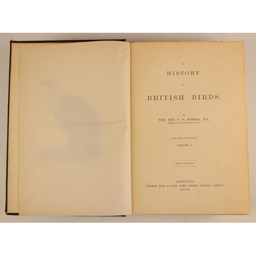 427 - Morris (Rev F.O.), A HISTORY OF BRITISH BIRDS, second edition, 6 vols, gilt embossed illustration to... 