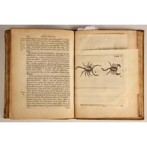 444 - Swammerdam (Jean), HISTOIRE GENERALE DES INSECTES, full vellum, laid paper, fold-out annotation shee... 