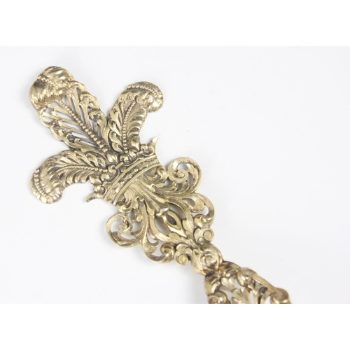 62 - A 20th century Tiffany sterling silver gilt spoon, the Prince of Wales feathers above an openwork fo... 