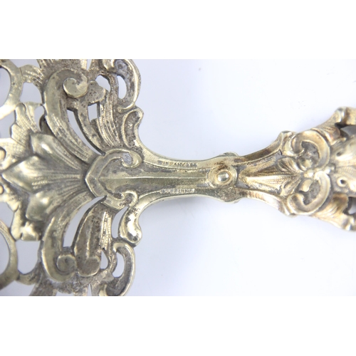 62 - A 20th century Tiffany sterling silver gilt spoon, the Prince of Wales feathers above an openwork fo... 