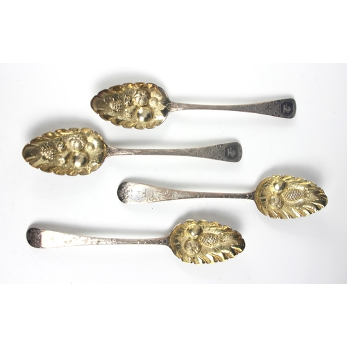 63 - A George III silver Old English berry spoon, Solomon Hougham, London 1807, the spoon with later engr... 