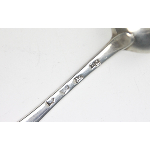 65 - A pair of George II silver Old English pattern table spoons, possibly Isaac Callard, London 1728, of... 