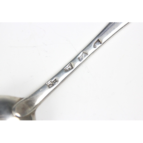 65 - A pair of George II silver Old English pattern table spoons, possibly Isaac Callard, London 1728, of... 