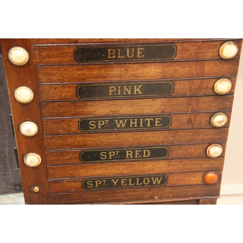 738 - A walnut snooker/billiard scoreboard, by J.Ashcroft, Liverpool, late 19th/early 20th century, the ce... 