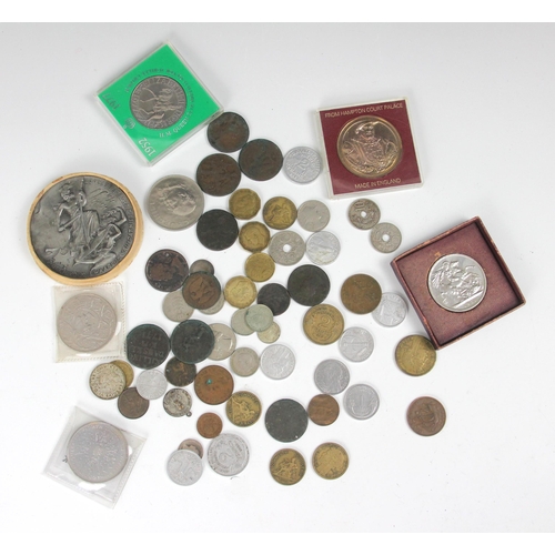 166 - A collection of coins, English & European coins and medallions including a Netherlands 1945 Liberati... 