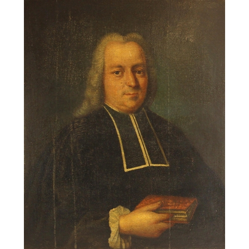 533 - English school (19th century),  
A half length portrait of a clergyman,  
Oil on canvas,  
Unsigned,... 