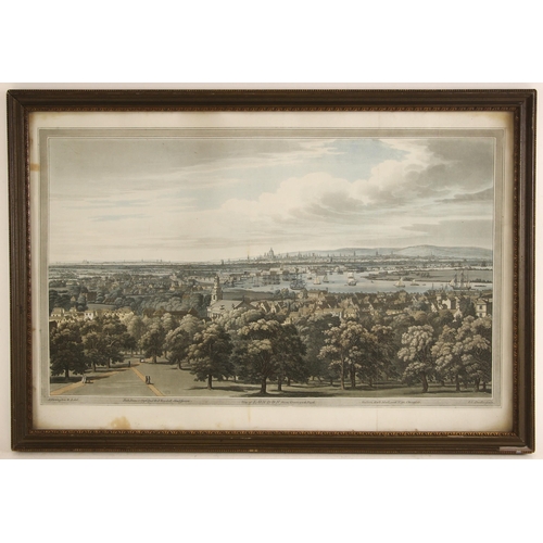 475 - After Joseph Farington (British, 1747-1821), 
'View of London from Greenwich Park',  
Engraving on p... 