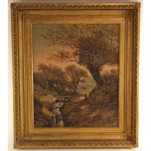 545 - G. Fielding (British, 19th century),  
A pair of woodland landscapes,  
Oil on canvas,  
Each signed... 