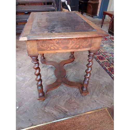 1015 - A walnut Dutch marquetry side table, in the William and Mary style, 19th century and later, the rect... 