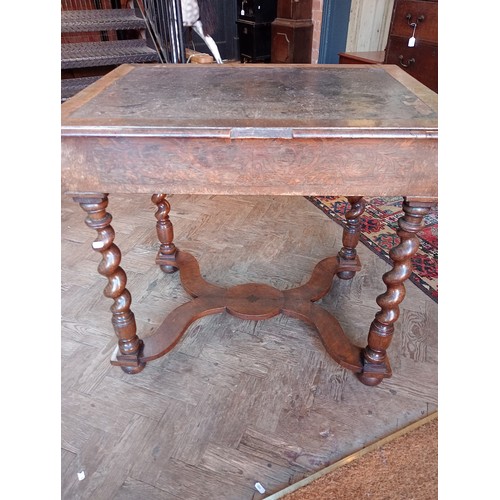 1015 - A walnut Dutch marquetry side table, in the William and Mary style, 19th century and later, the rect... 