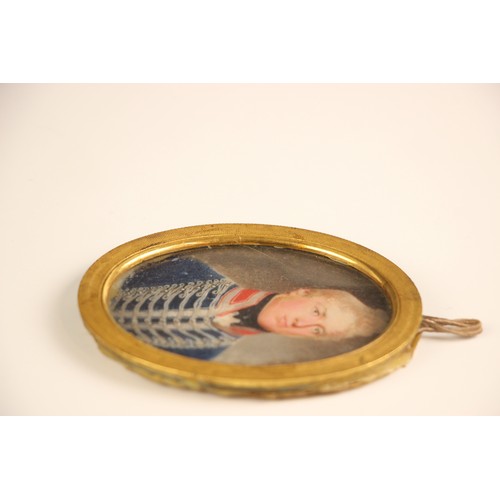 360 - English school (19th century),  
An oval bust length portrait miniature depicting a military officer... 