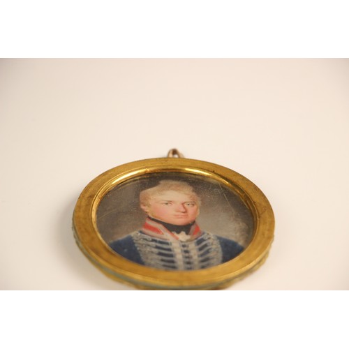 360 - English school (19th century),  
An oval bust length portrait miniature depicting a military officer... 