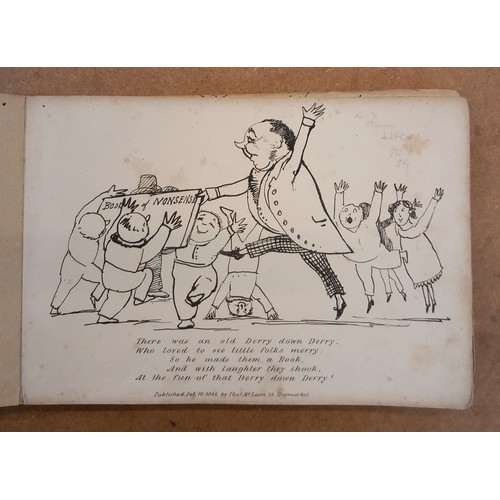 429 - Lear (Edward), A BOOK OF NONSENSE. BY DERRY DOWN DERRY, probably first edition, card boards with app... 