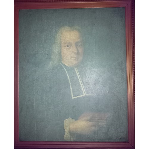 533 - English school (19th century),  
A half length portrait of a clergyman,  
Oil on canvas,  
Unsigned,... 