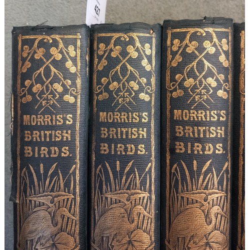 427 - Morris (Rev F.O.), A HISTORY OF BRITISH BIRDS, second edition, 6 vols, gilt embossed illustration to... 