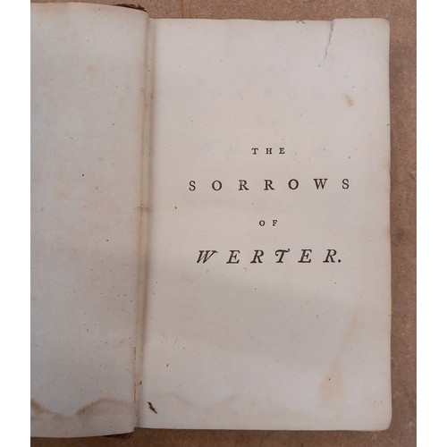 451 - THE SORROWS OF WERTER: A GERMAN STORY, 2 vols, full leather, laid paper, darkened edges to block, pr... 