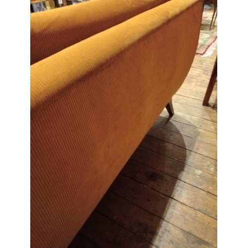 1069 - A Tetrad Heritage Revival sofa, design taken from the 1973 catalogue, down filled in ochre corded fa... 