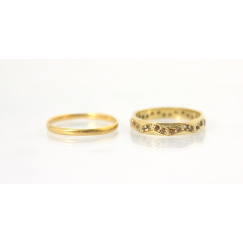 117 - A 22ct yellow gold wedding band, stamped 'Fidelity' and 'HG&S' Birmingham 1927, ring size P 1/2, wit... 