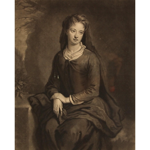 203 - After Sir Godfrey Kneller (German/British, 1646-1723),  
A three quarter length portrait of Frances ... 