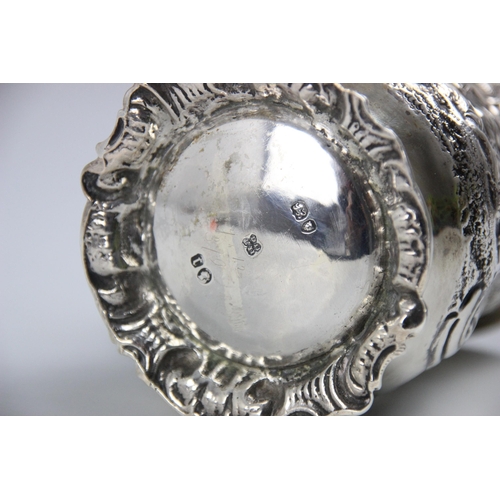 21 - A Victorian silver gilt christening mug, Daniel & Charles Houle, London 1858, the flared rim above a... 