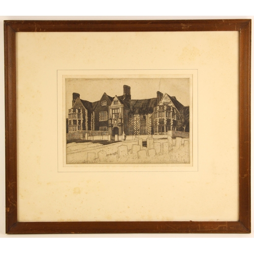 220 - Frederick Landseer Griggs (British, 1876-1938),  
Ragdale Hall,  
Etching on paper,  
Initialled and... 