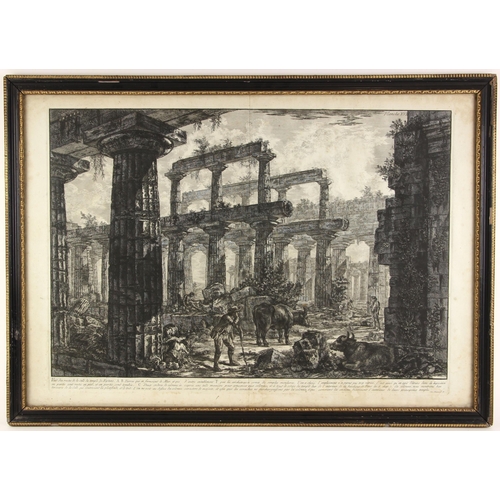 223 - Giovanni Battista Piranesi (Italian, 1720–1778),  
'Vue des restes de la celle du Temple de Neptune'... 