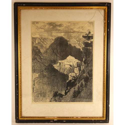 224 - Joseph Pennell (American, 1857-1926),  
'The City under the Black Mountain',  
Lithograph on paper, ... 