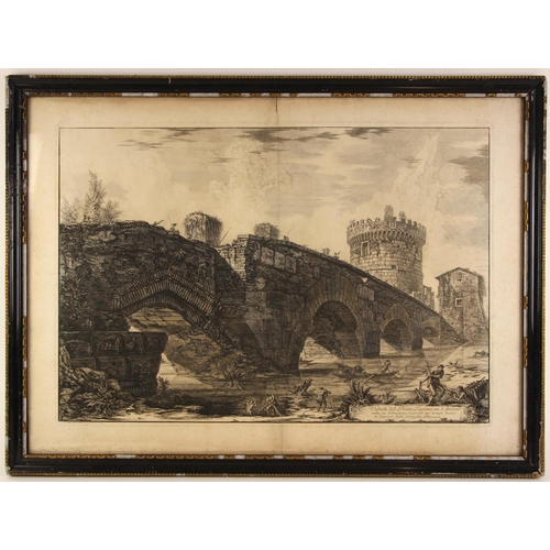 225 - Giovanni Battista Piranesi, (Italian, 1720-1778),  
'Veduta del Ponte Lugano su l'Anione',  
Etching... 