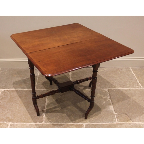 814 - A Victorian mahogany Sutherland table, the rectangular moulded drop leaf top, upon four spirally inc... 