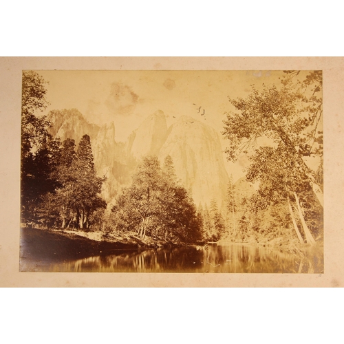 176 - George Fiske (American, 1835-1918), an albumen print of a high waterfall in the Yosemite Valley, tit... 