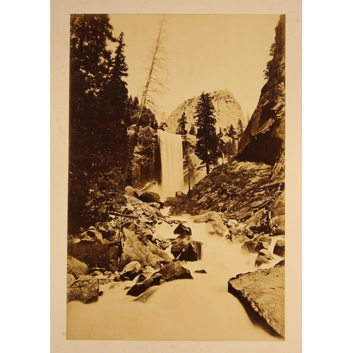 176 - George Fiske (American, 1835-1918), an albumen print of a high waterfall in the Yosemite Valley, tit... 