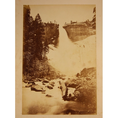 176 - George Fiske (American, 1835-1918), an albumen print of a high waterfall in the Yosemite Valley, tit... 