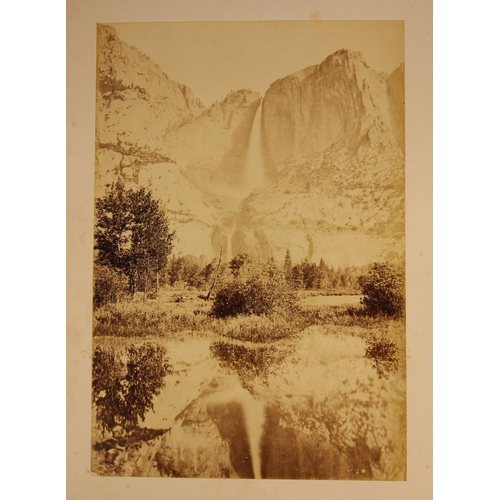 176 - George Fiske (American, 1835-1918), an albumen print of a high waterfall in the Yosemite Valley, tit... 