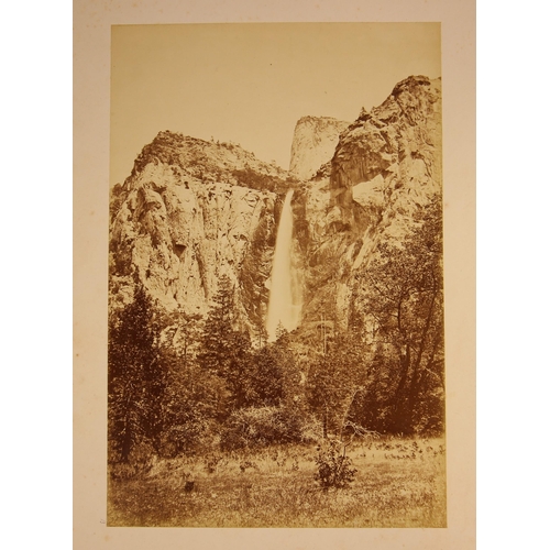 176 - George Fiske (American, 1835-1918), an albumen print of a high waterfall in the Yosemite Valley, tit... 