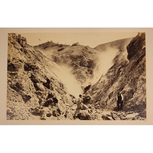 176 - George Fiske (American, 1835-1918), an albumen print of a high waterfall in the Yosemite Valley, tit... 