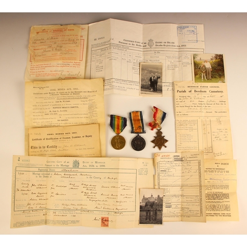 489 - WORLD WAR I INTEREST: A WWI three to 52961 Private J. W. Williams, Royal Army Medical Corps, compris... 