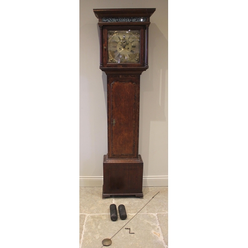 742 - A George III oak and mahogany cross banded eight day longcase clock, signed Samuel Wright, Northwich... 