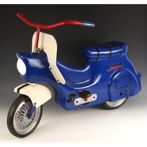 478 - A Tri-ang 'Tri-etta' pedal scooter, 20th century, modelled on a Lambretta scooter, in blue and red c... 