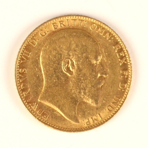 58 - An Edward VII full sovereign, dated 1908, with a collection of silver, copper and cupronickel pre-de... 