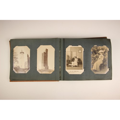 484 - A selection of five Victorian photograph and postcard albums, 19th century and later, comprising: a ... 