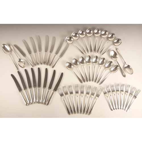 81 - A large quantity of Sandringham pattern silver flatware, Viners Ltd, Sheffield 1959, comprising eigh... 