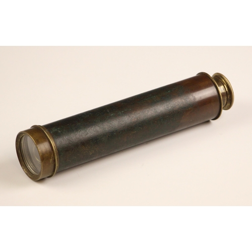 280 - A J.H. Steward five drawer leather and brass telescope, 20th century, marked 'J.H Steward, 406 Stran... 