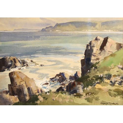 323 - Maurice Canning Wilks (Irish, 1910-1984),  
A rocky coastal landscape,  
Watercolour on paper,  
Sig... 