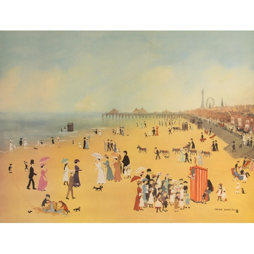 345 - Helen Bradley (Britsh, 1900-1979),  
'The Punch and Judy Show',  
Limited edition print on paper,  
... 