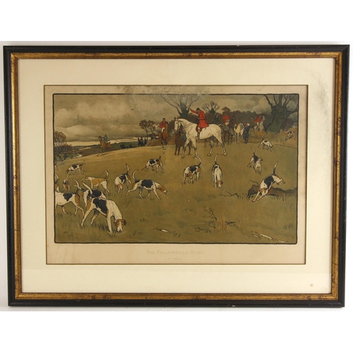 358 - After Cecil Aldin (British, 1870-1935),  
Four scenes from 'The Fallowfield Hunt' series, comprising... 