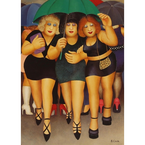 359 - After Beryl Cook (British, 1926-2008),  
'Clubbing In The Rain',  
Limited edition print on paper, p... 