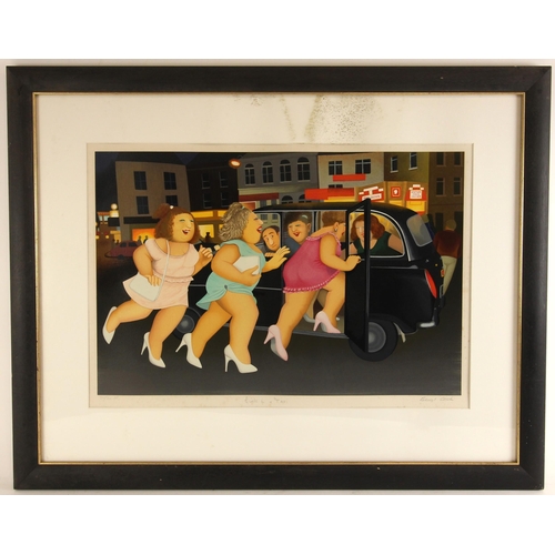 360 - Beryl Cook (British, 1926-2008),  
'Girls In A Taxi',  
Artist's proof silkscreen print on paper,  
... 