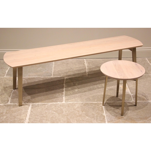 848 - A Heal's stripped oak 'Crawford' coffee table, early 21st century, the rounded rectangular slab top,... 